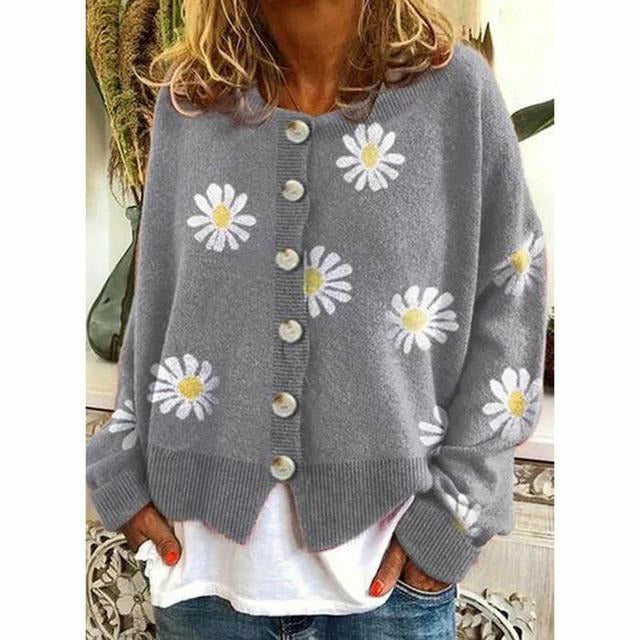 Levoire | Élégante Veste En Tricot Décontractée Gris