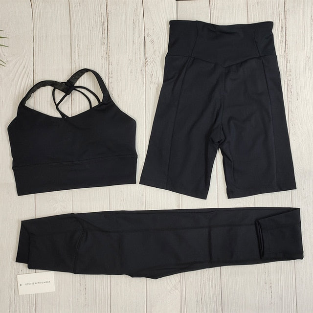 Levoire | Nakedfeel Yoga Set Leggings De Yoga Set Ensemble noir 3 pièces