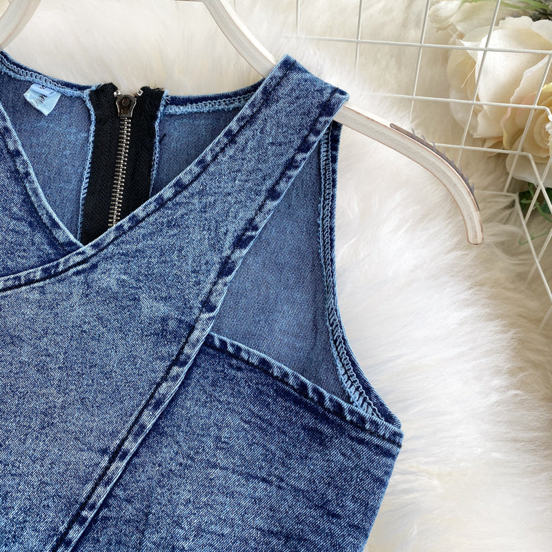 Levoire | Top À Bretelles Jupe En Jean Ensemble