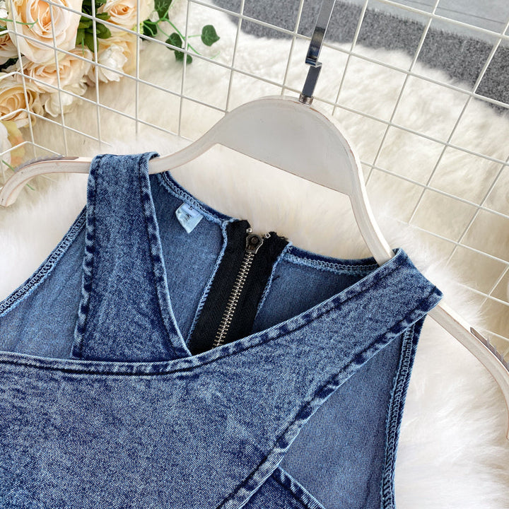 Levoire | Top À Bretelles Jupe En Jean Ensemble