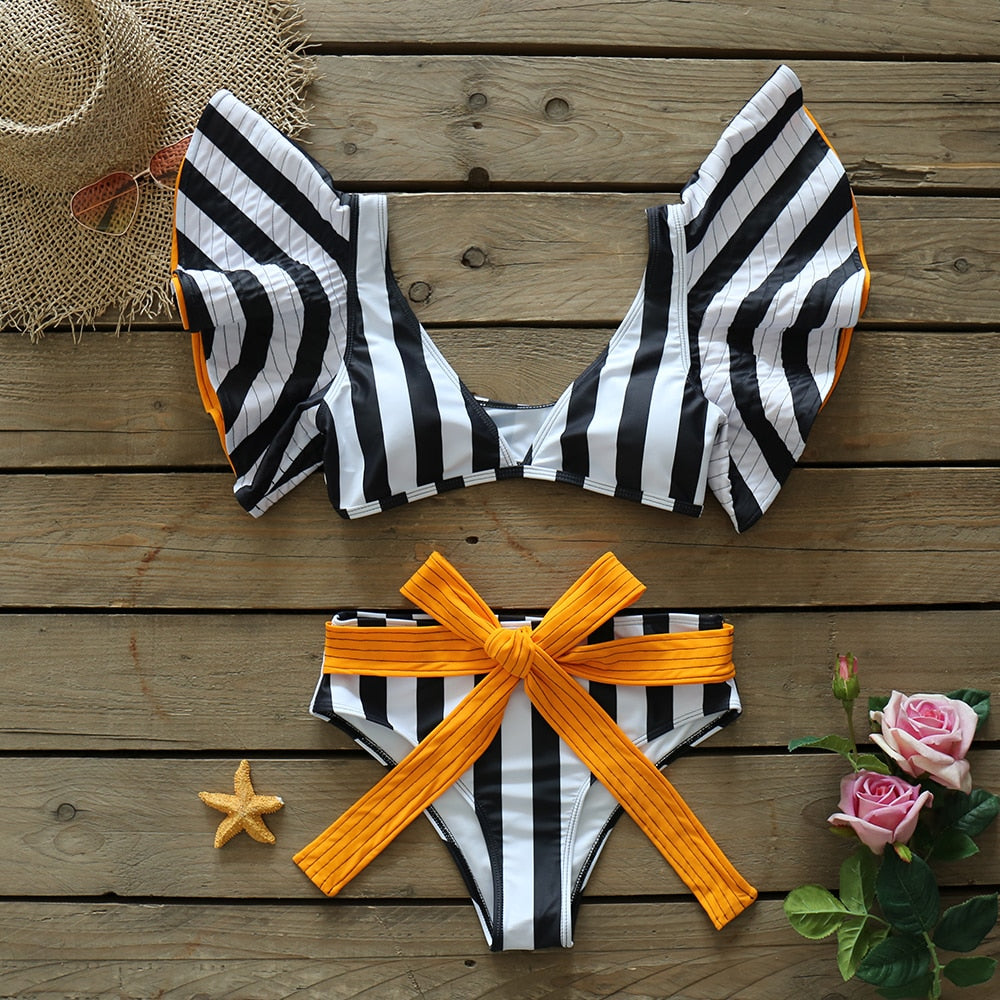 Levoire | Push-Up Soutien-Gorge Rembourré Volants Bandage Ensemble De Bikini