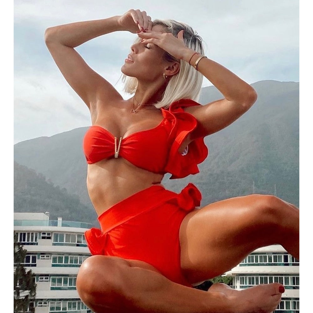Levoire | Push-Up Soutien-Gorge Rembourré Volants Bandage Ensemble De Bikini