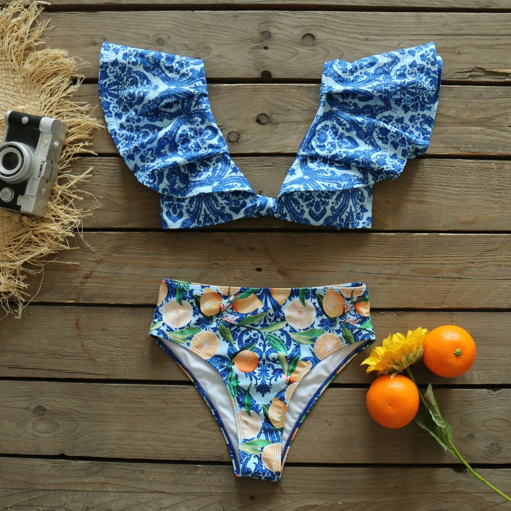 Levoire | Push-Up Soutien-Gorge Rembourré Volants Bandage Ensemble De Bikini