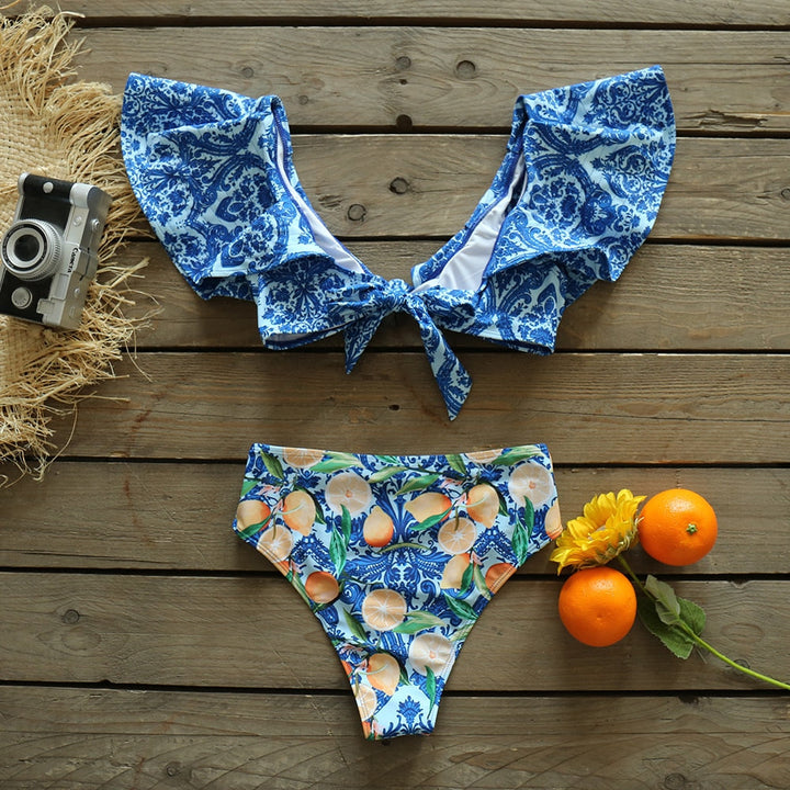 Levoire | Push-Up Soutien-Gorge Rembourré Volants Bandage Ensemble De Bikini