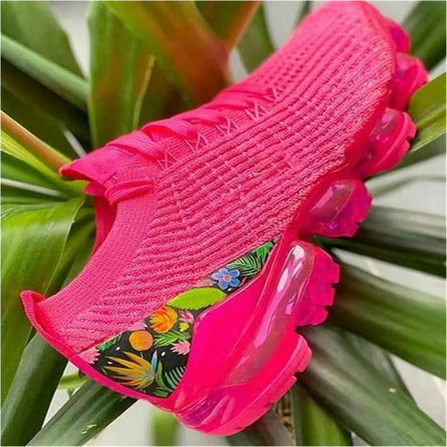Levoire | Baskets En Maille Accrocheuses Avec Semelle Air Et Talon À Motif Floral Pour Femmes Repos