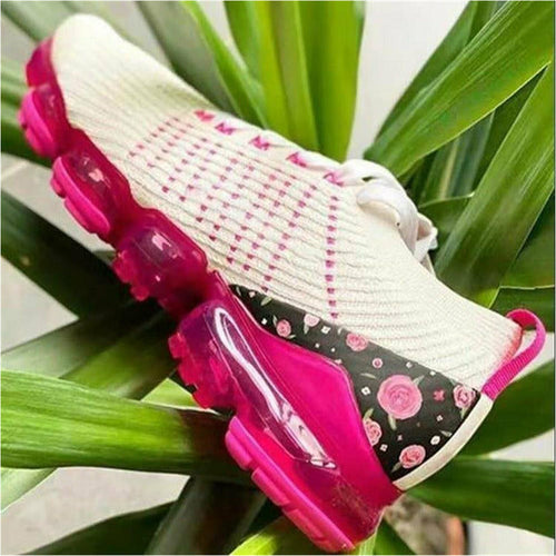 Levoire | Baskets En Maille Accrocheuses Avec Semelle Air Et Talon À Motif Floral Pour Femmes