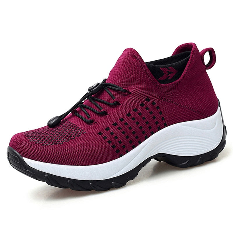 Levoire | Baskets Slip On Respirantes Avec Lacets Réglables Pour Femmes Rot