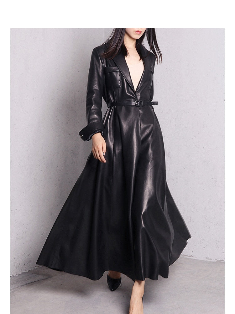Levoire | Manteau Trench Maxi En Cuir