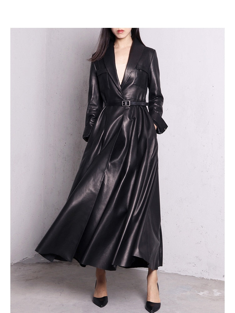 Levoire | Manteau Trench Maxi En Cuir