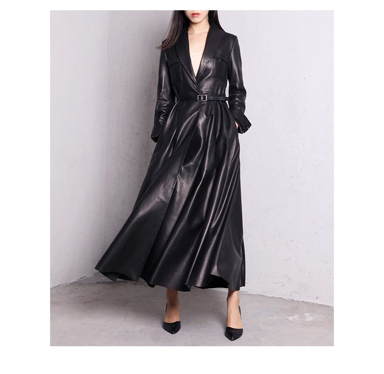 Levoire | Manteau Trench Maxi En Cuir