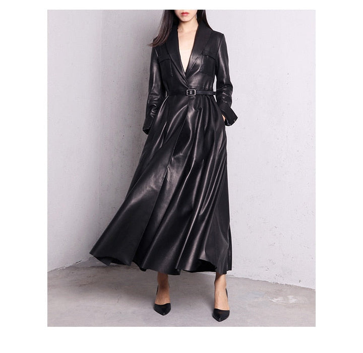 Levoire | Manteau Trench Maxi En Cuir