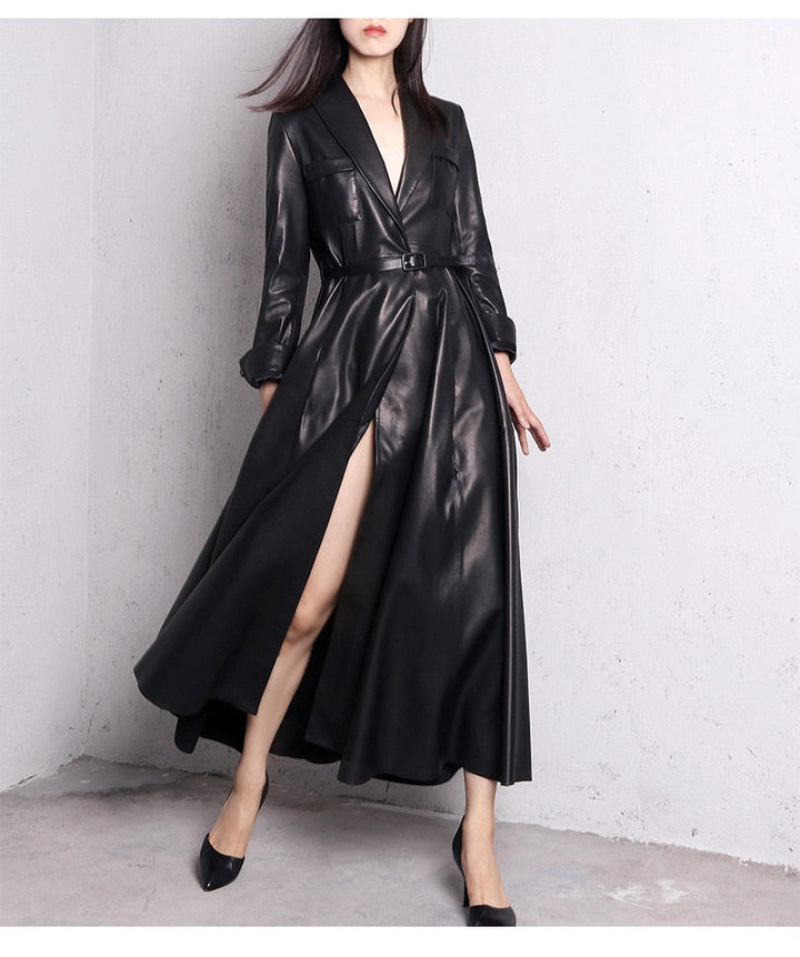 Levoire | Manteau Trench Maxi En Cuir