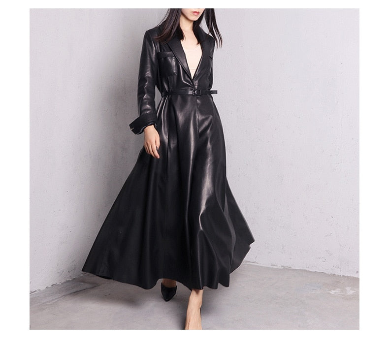 Levoire | Manteau Trench Maxi En Cuir