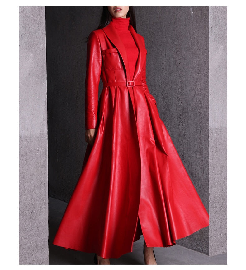 Levoire | Manteau Trench Maxi En Cuir