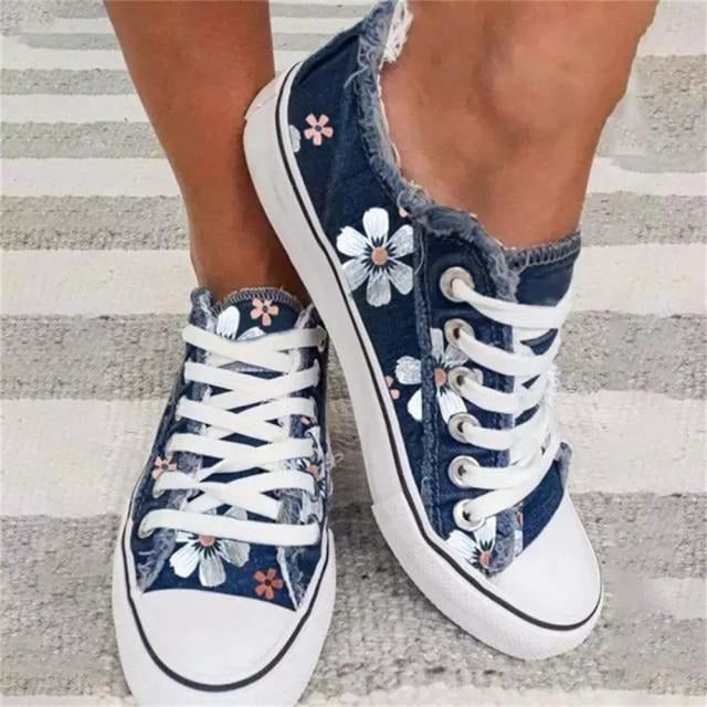 Levoire | Ballerines Avec Imprimé Floral Bleu foncé