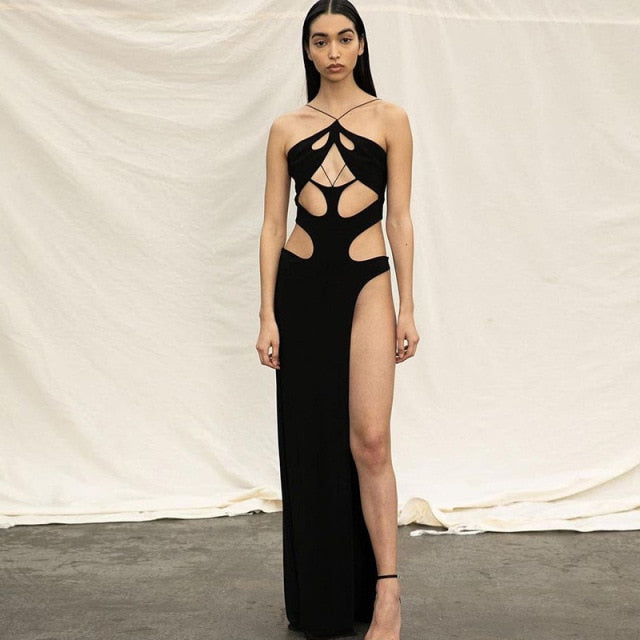 Levoire | Robe Maxi Sexy Dos Nu noir