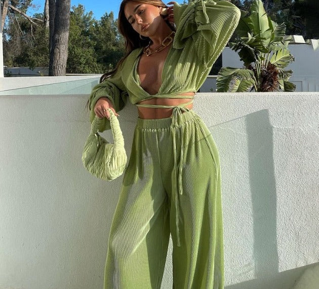 Levoire | Détendu Loose Bandage vert Chine