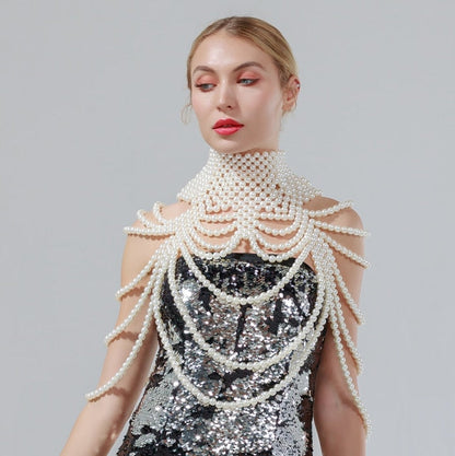 Levoire | Colliers À Col En Perles Chaîne Corporelle Blanc 6