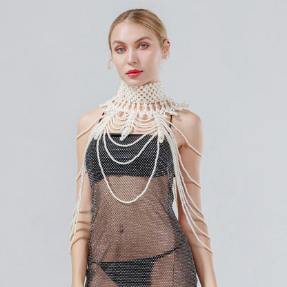 Levoire | Colliers À Col En Perles Chaîne Corporelle Blanc 7