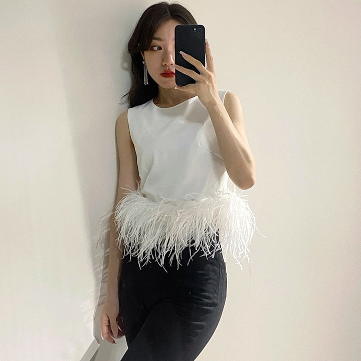 Levoire | Plumes En Patchwork Noires Pour Un Look Dramatique Et Tendance