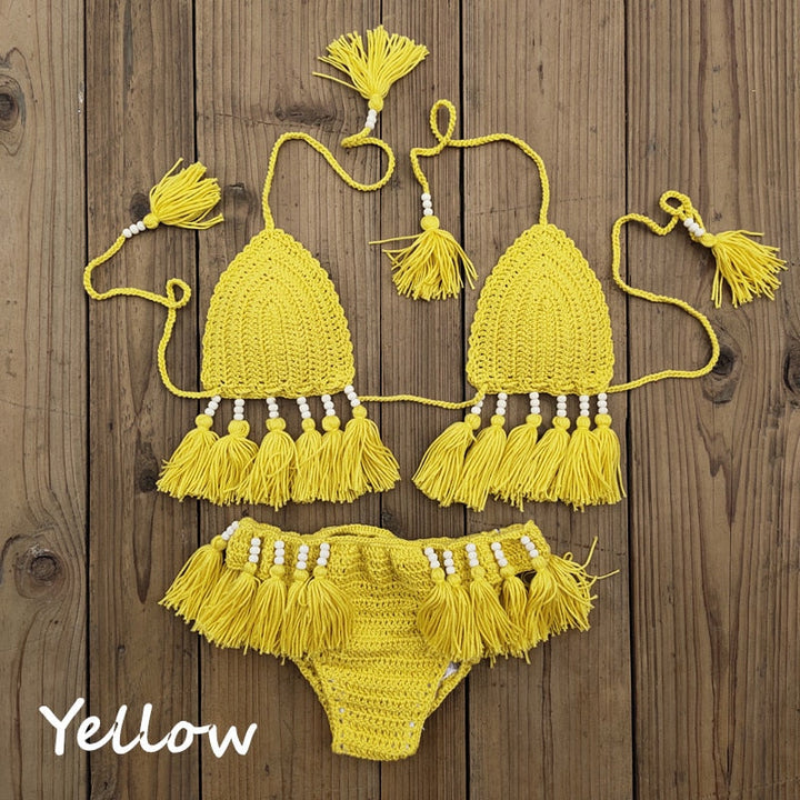 Levoire | Ensemble De Bikini En Crochet Fait Main Pour Un Look De Plage Personnalisé