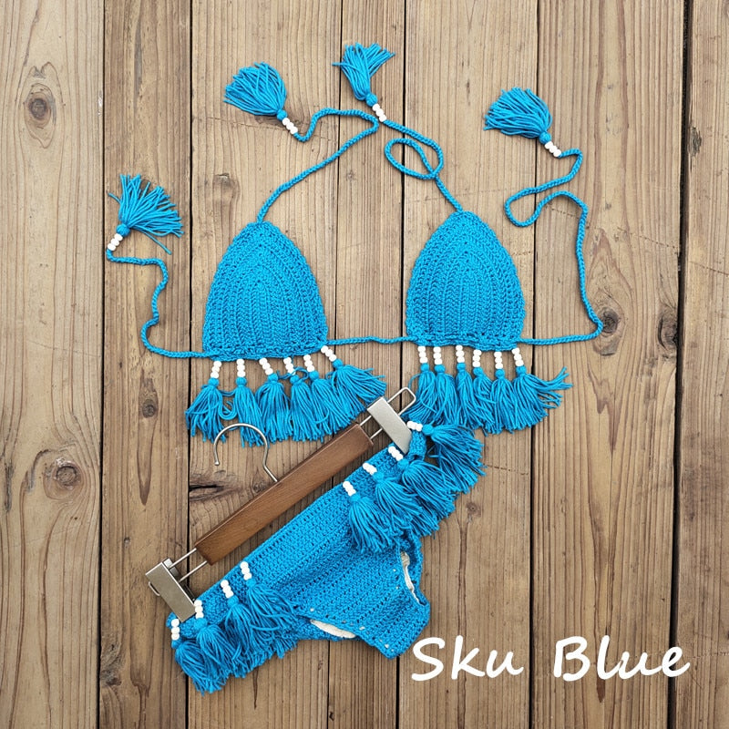 Levoire | Ensemble De Bikini En Crochet Fait Main Pour Un Look De Plage Personnalisé