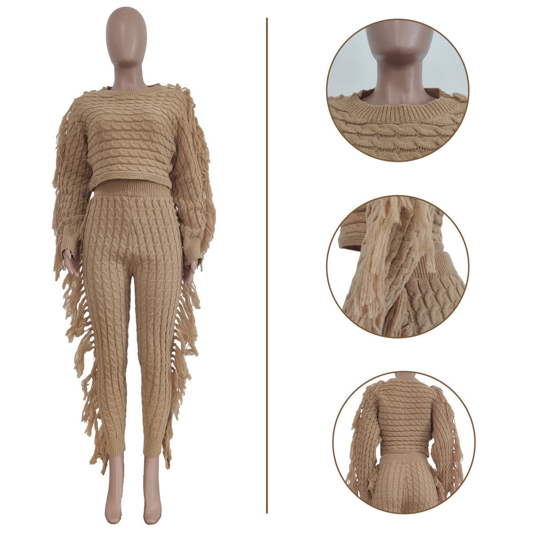Levoire | Pull À Franges Sexy Deux Pièces