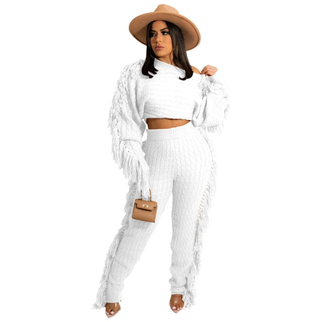 Levoire | Pull À Franges Sexy Deux Pièces blanc