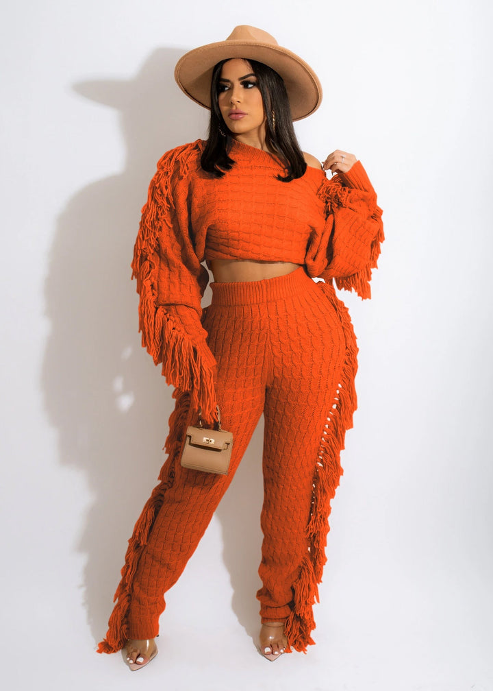 Levoire | Pull En Tricot À Pompons Sexy Ensemble Deux Pièces