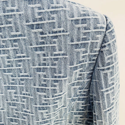 Levoire | Blazer En Denim Jacquard Monogramme Pour Un Look Fashion Exclusif