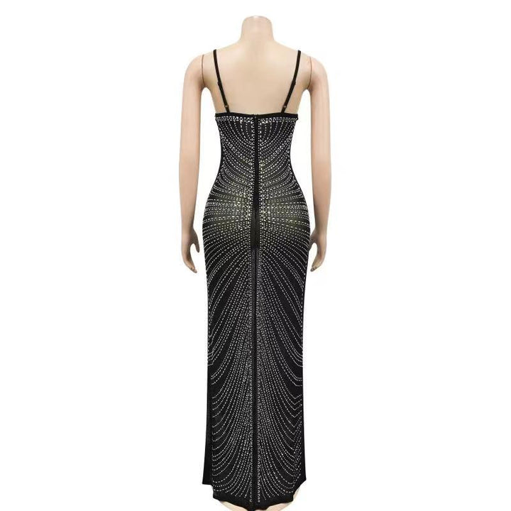Levoire | Robe Maxi Transparente En Mesh Strass