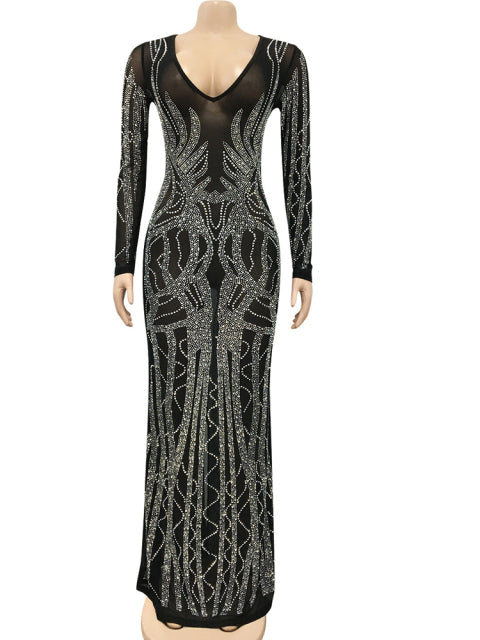 Levoire | Robe Maxi Paillettes noir Chine