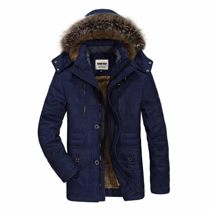 Levoire | Parka D'Hiver Homme Avec Capuche Bleu