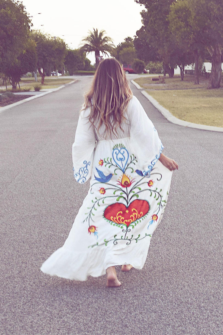 Levoire | Robe Maxi Décolleté Manche Chauve-Souris Décontractée