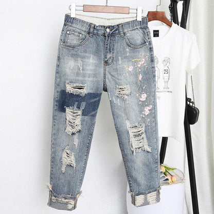 Levoire | Jeans Denim Locker Slim Fit Vintage Bleu Pantalon Harem Couleur de l'image