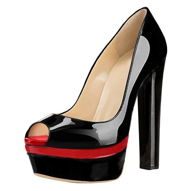 Levoire | Peep Toe Super Talon Haut Plateforme Slip On Pompes