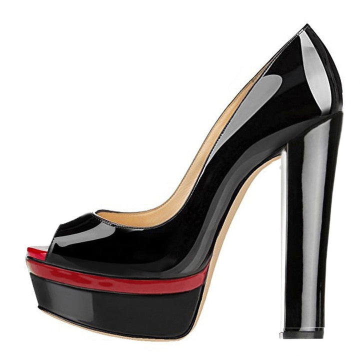 Levoire | Peep Toe Super Talon Haut Plateforme Slip On Pompes