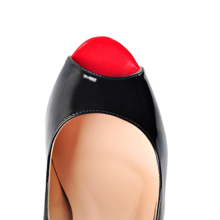 Levoire | Peep Toe Super Talon Haut Plateforme Slip On Pompes