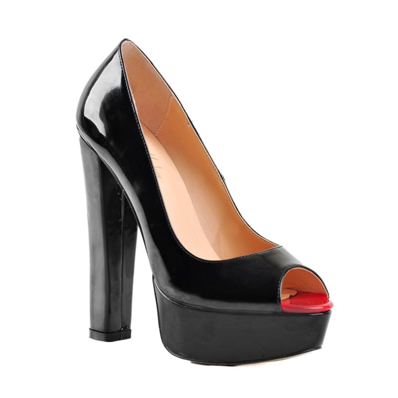 Levoire | Peep Toe Super Talon Haut Plateforme Slip On Pompes