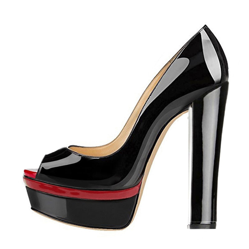 Levoire | Peep Toe Super Talon Haut Plateforme Slip On Pompes