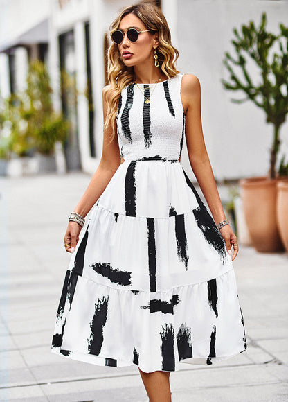 Levoire | longue sans manches décontractée à motifs BLANC