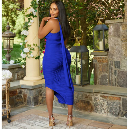 Levoire | robe longue ajustée plissée sans manches