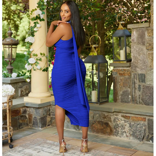 Levoire | robe longue ajustée plissée sans manches