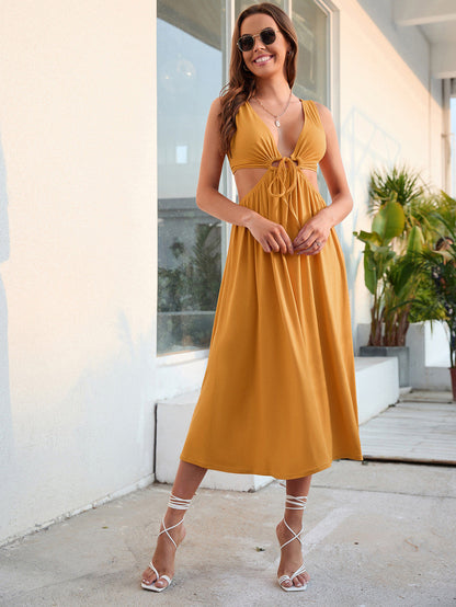 Levoire | mi-long sans manches coupe en biais JAUNE S