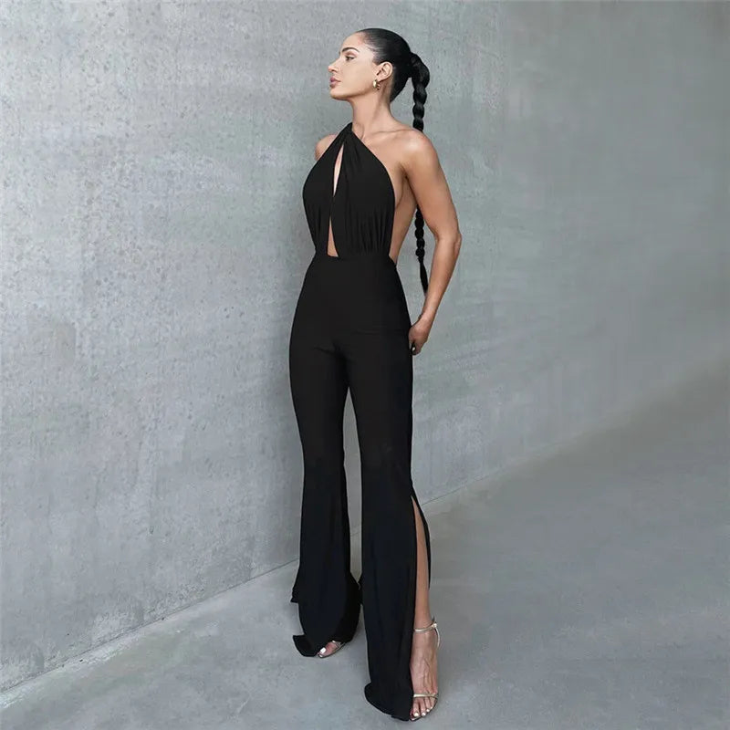 Levoire | Pantalon Col Chemise Dos Nu Fendu