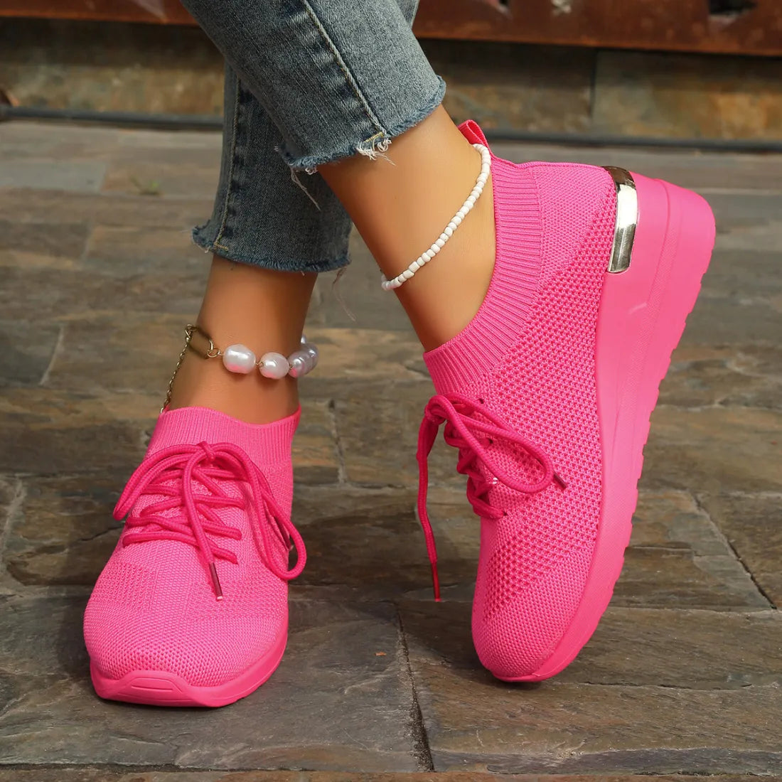 Levoire | en maille respirante décontractée Rose