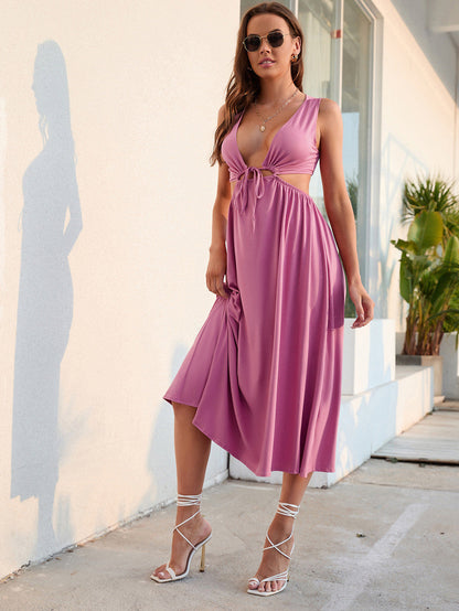 Levoire | mi-long sans manches coupe en biais ROSE S