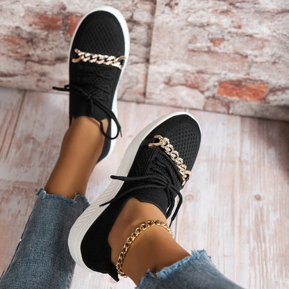 Levoire | compensé en maille avec décor en strass