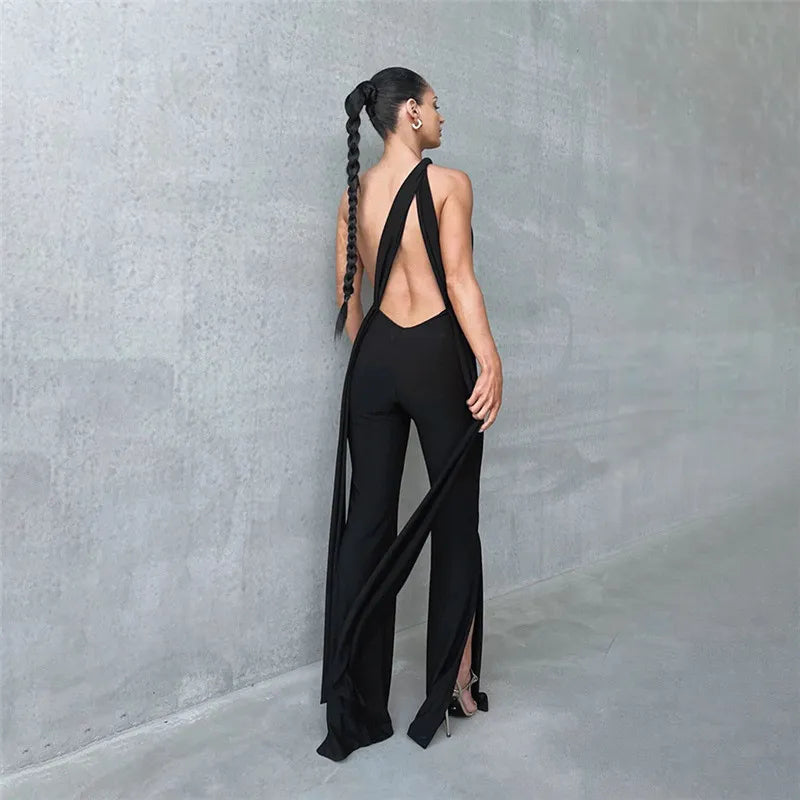 Levoire | Pantalon Col Chemise Dos Nu Fendu