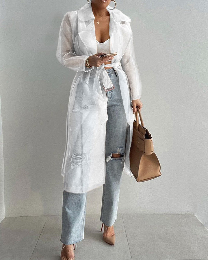 Levoire | Élégant manteau transparent à manches longues